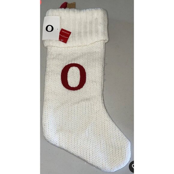 20" Letter O Monogram Knit Christmas Stocking Red & White Wondershop - Picture 2 of 2